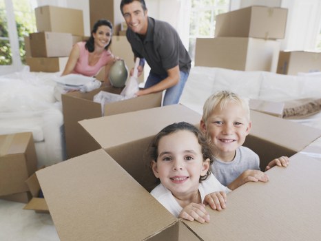 Moving boxes and packing materials arranged for use in Stockwell