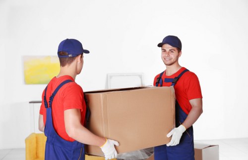 Stockwell moving team preparing items safely with protective equipment