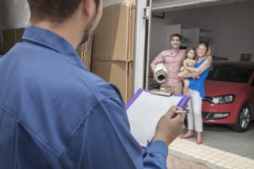 Professional man with van helping with home and office transport