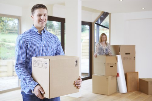 Careful furniture handling during a house removal in Stockwell