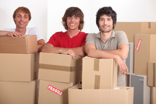 Removal team planning a house move in Stockwell street