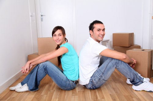 Loading household furniture into a van for a Stockwell move