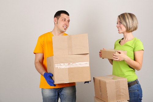 Removal truck loaded for a home or office move in Stockwell